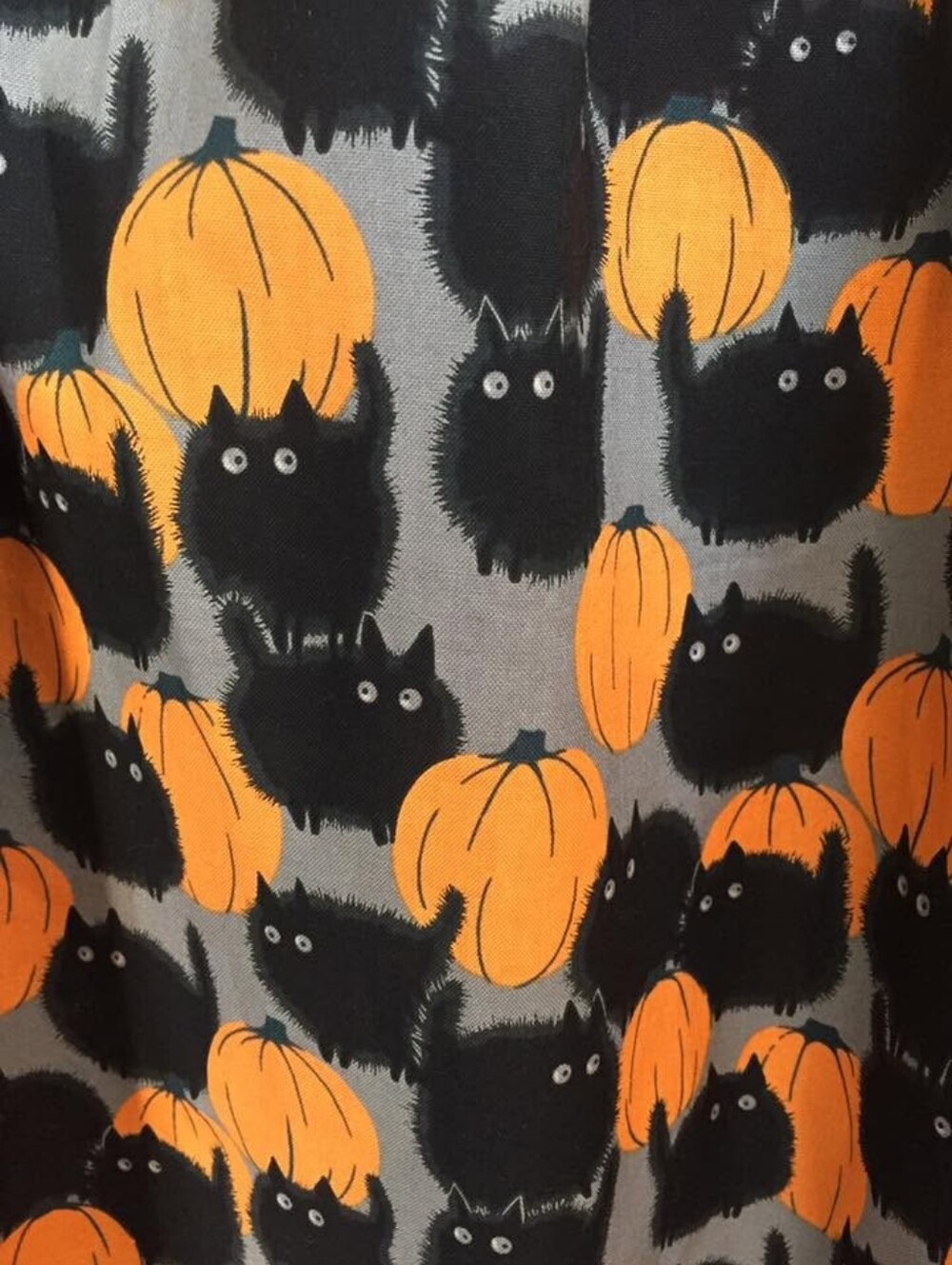 Retrolicous Spooktacular Pumpkin and Cat Print Dress Size 1X - Picture 6 of 12